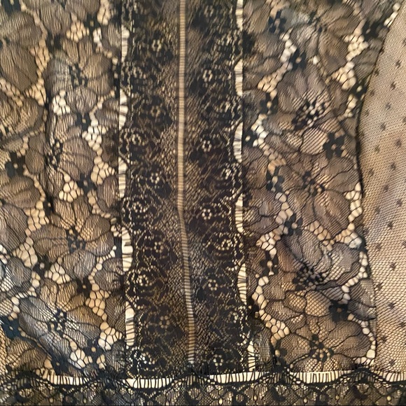 Loft Ivory and Black Lace Blouse Size S - Picture 2 of 10